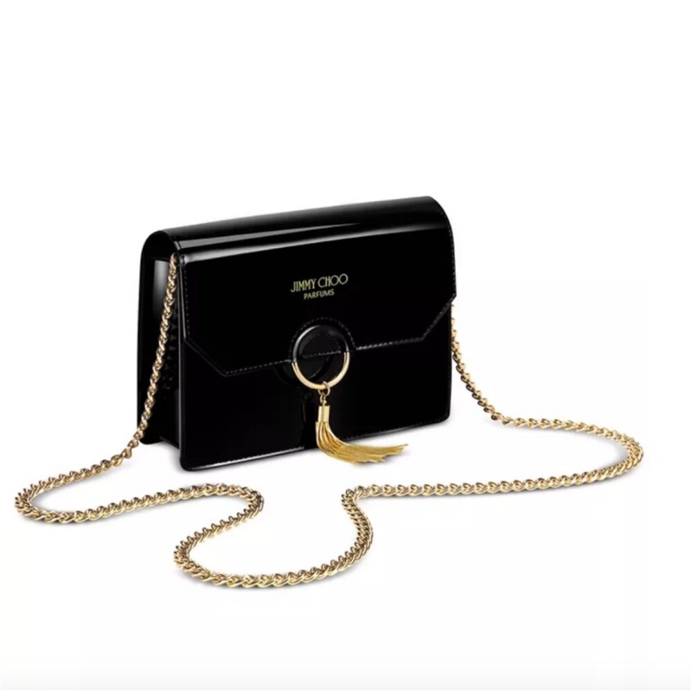 Jimmy Choo Black Crossbody Bag with Gold Chain